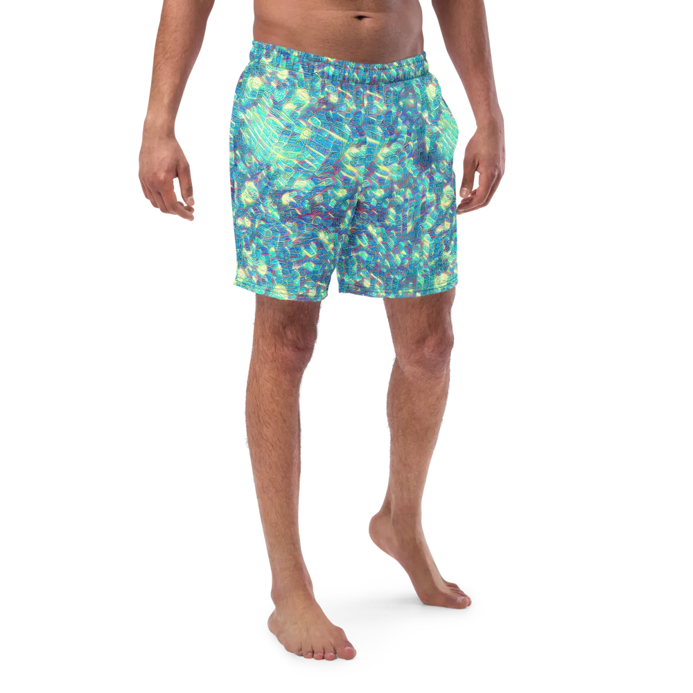 Neon Cartography on Swim Trunks — Front
