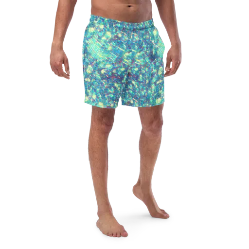 Neon Cartography on a Swim Trunks