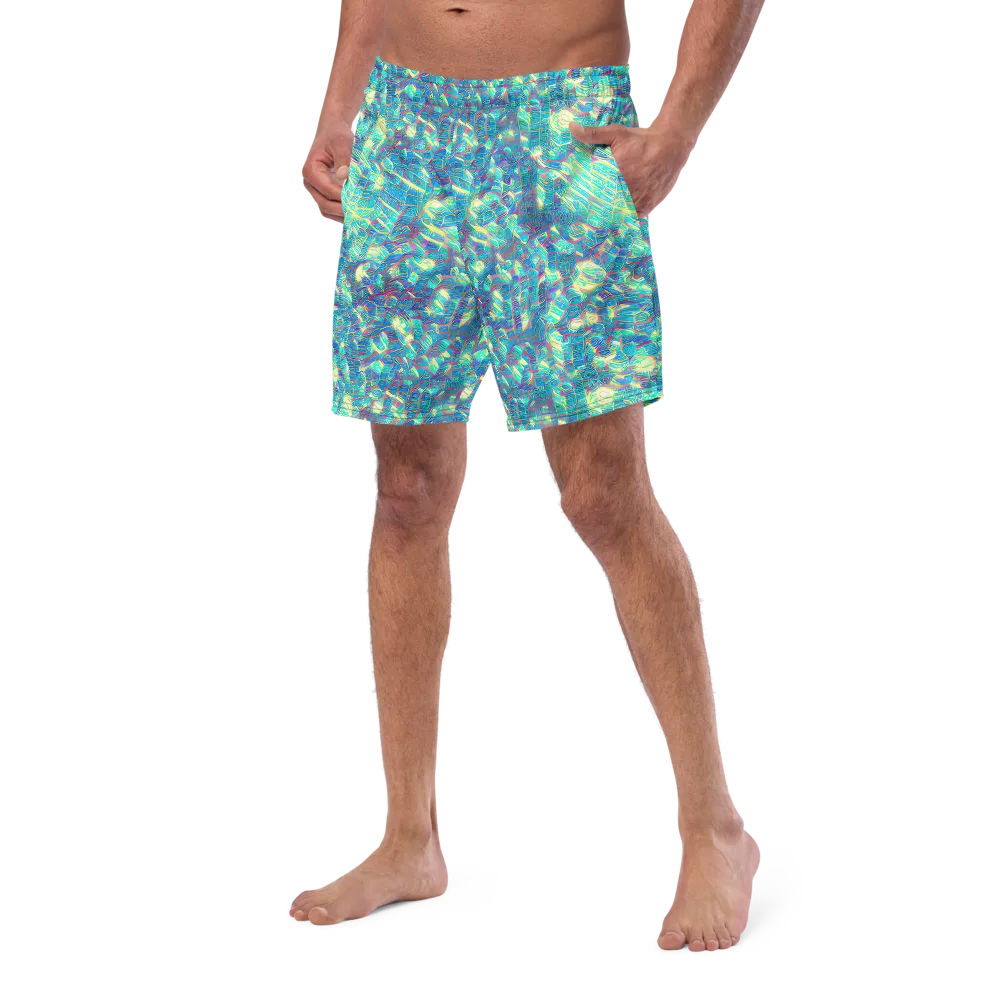Neon Cartography on Swim Trunks — Left Front