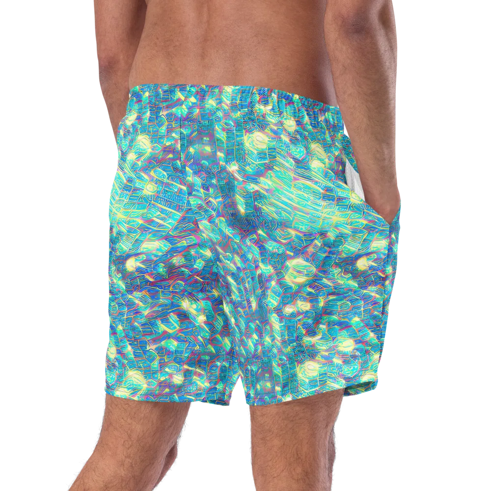 Neon Cartography on Swim Trunks — Right Back