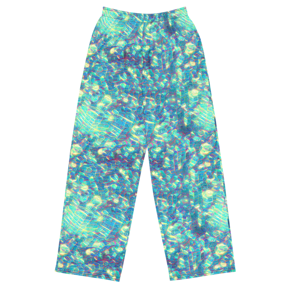 Neon Cartography on Wide-Leg Pants — Front