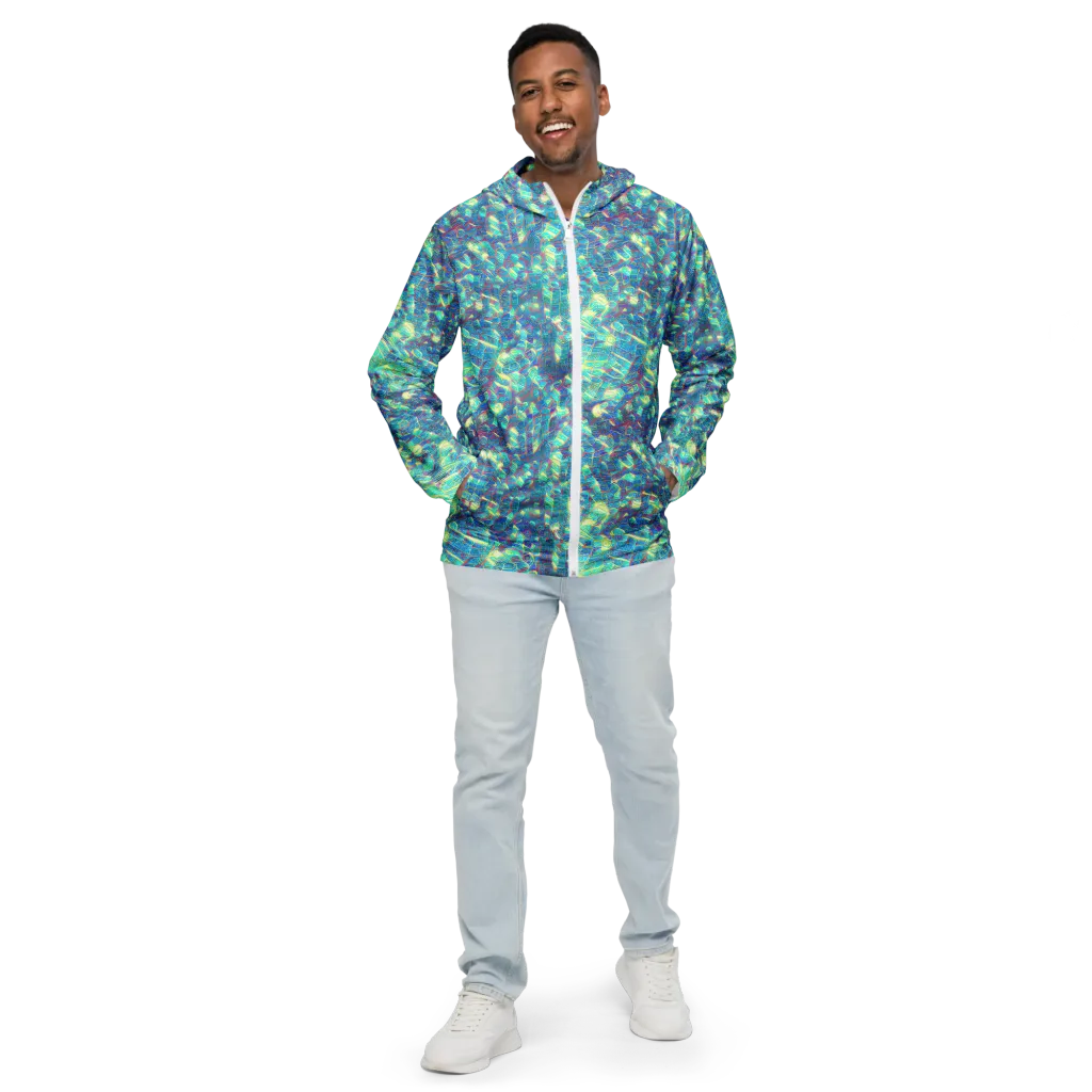 Neon Cartography on Men's Windbreaker — Front