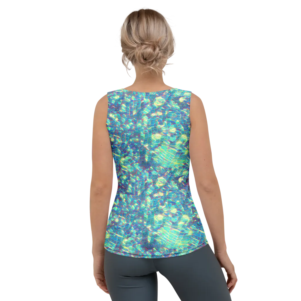 Neon Cartography on Women's Tank Top — Back