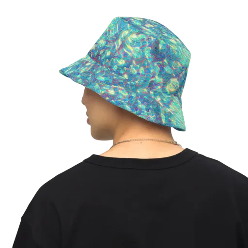 Neon Cartography on a Reversible Bucket Hat