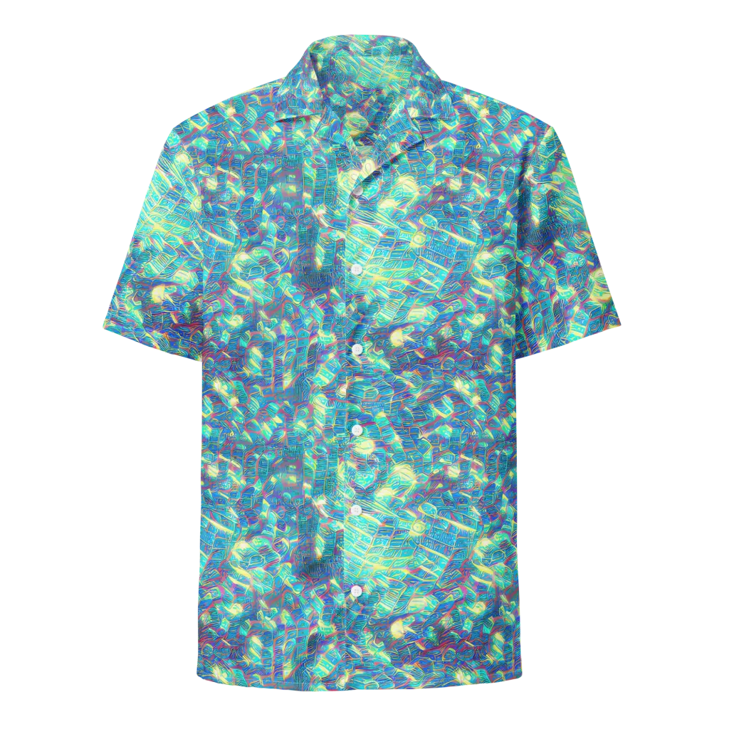 Neon Cartography on Button Shirt — Front