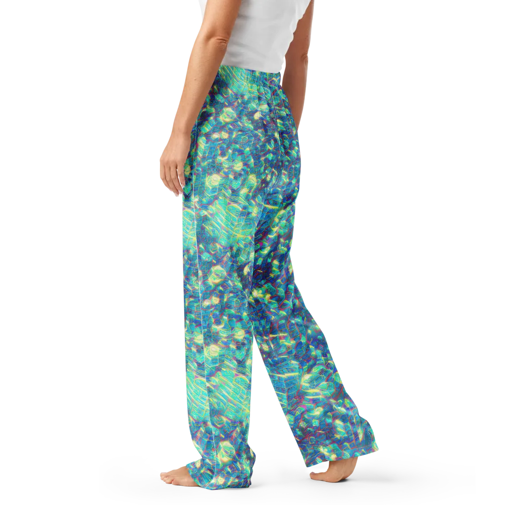 Neon Cartography on Women's Pajama Pants — Left