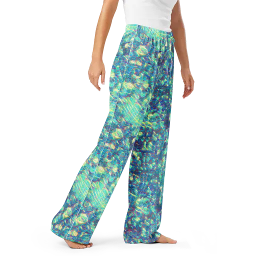 Neon Cartography on a Women's Pajama Pants