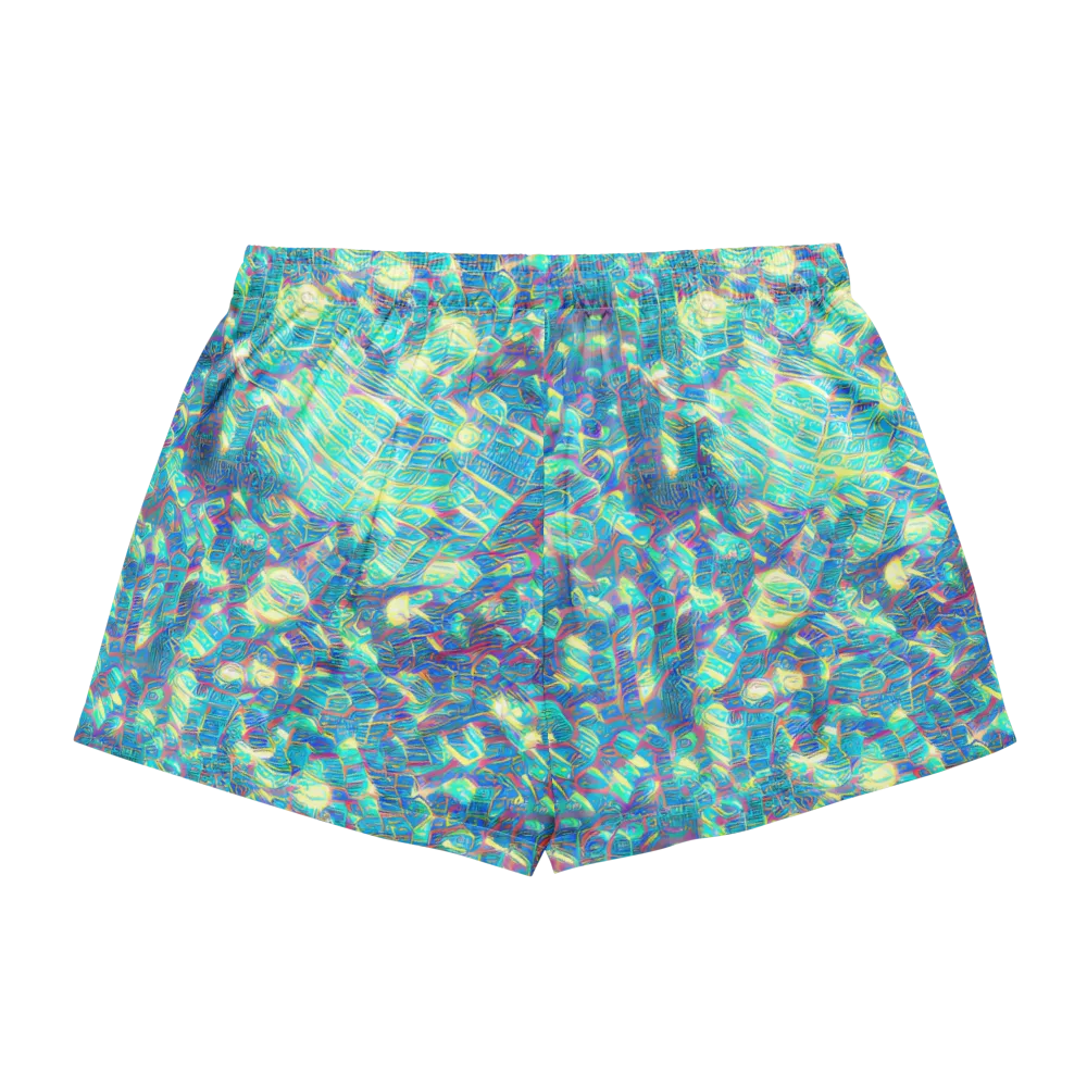 Neon Cartography on Women's Pajama Shorts — Back
