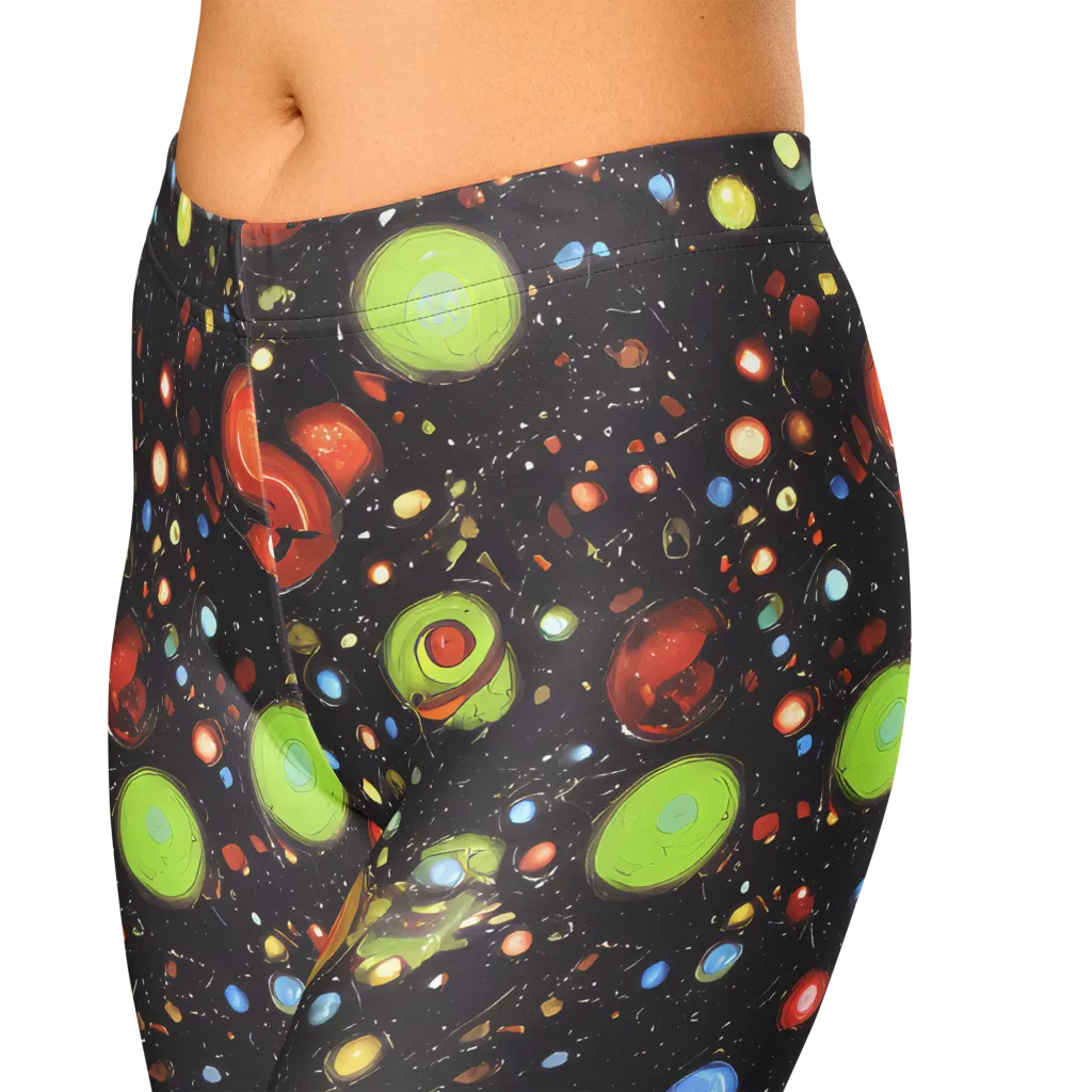 Astral Scatter on Capri Leggings — Zoomed-in