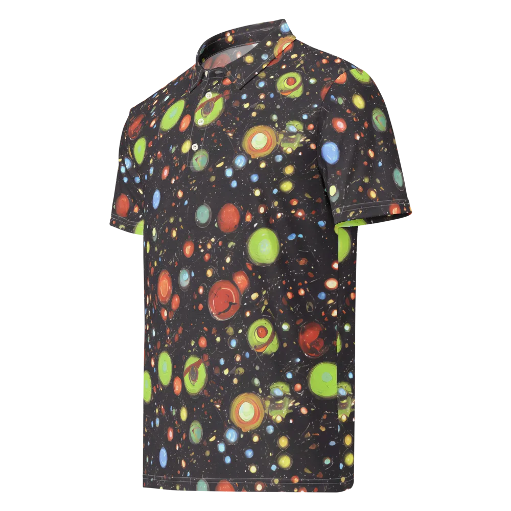 Astral Scatter on Men's Slim Fit Polo Shirt — Left Front