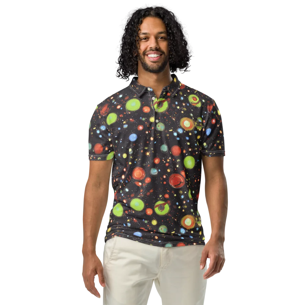 Astral Scatter on Men's Slim Fit Polo Shirt — Front