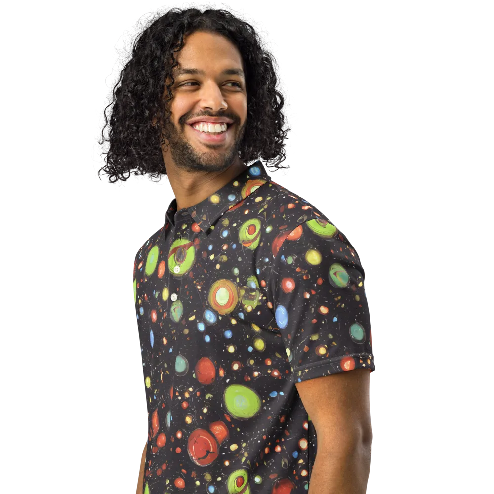Astral Scatter on Men's Slim Fit Polo Shirt — Left Front