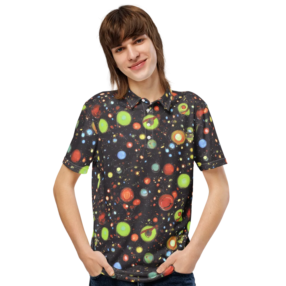 Astral Scatter on Men's Slim Fit Polo Shirt — Front
