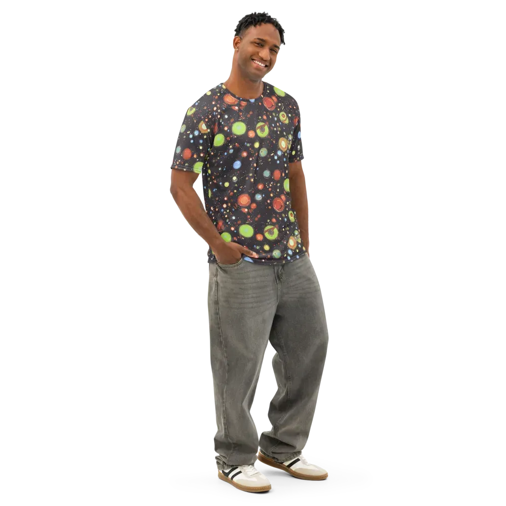 Astral Scatter on Men's Cotton Crew Neck T-Shirt — Right Front