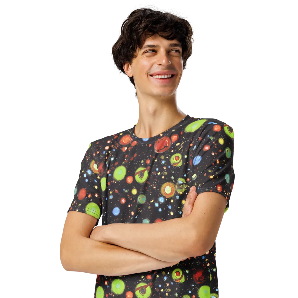 Astral Scatter on Men's Crew Neck T-Shirt — Left Front
