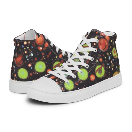 Astral Scatter on a Men's High Top Canvas Shoes