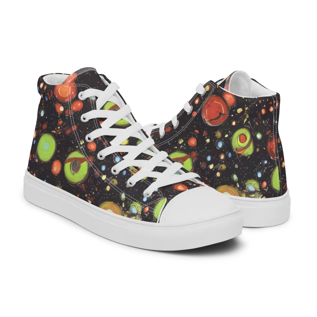 Astral Scatter on Men's High Top Canvas Shoes — Right