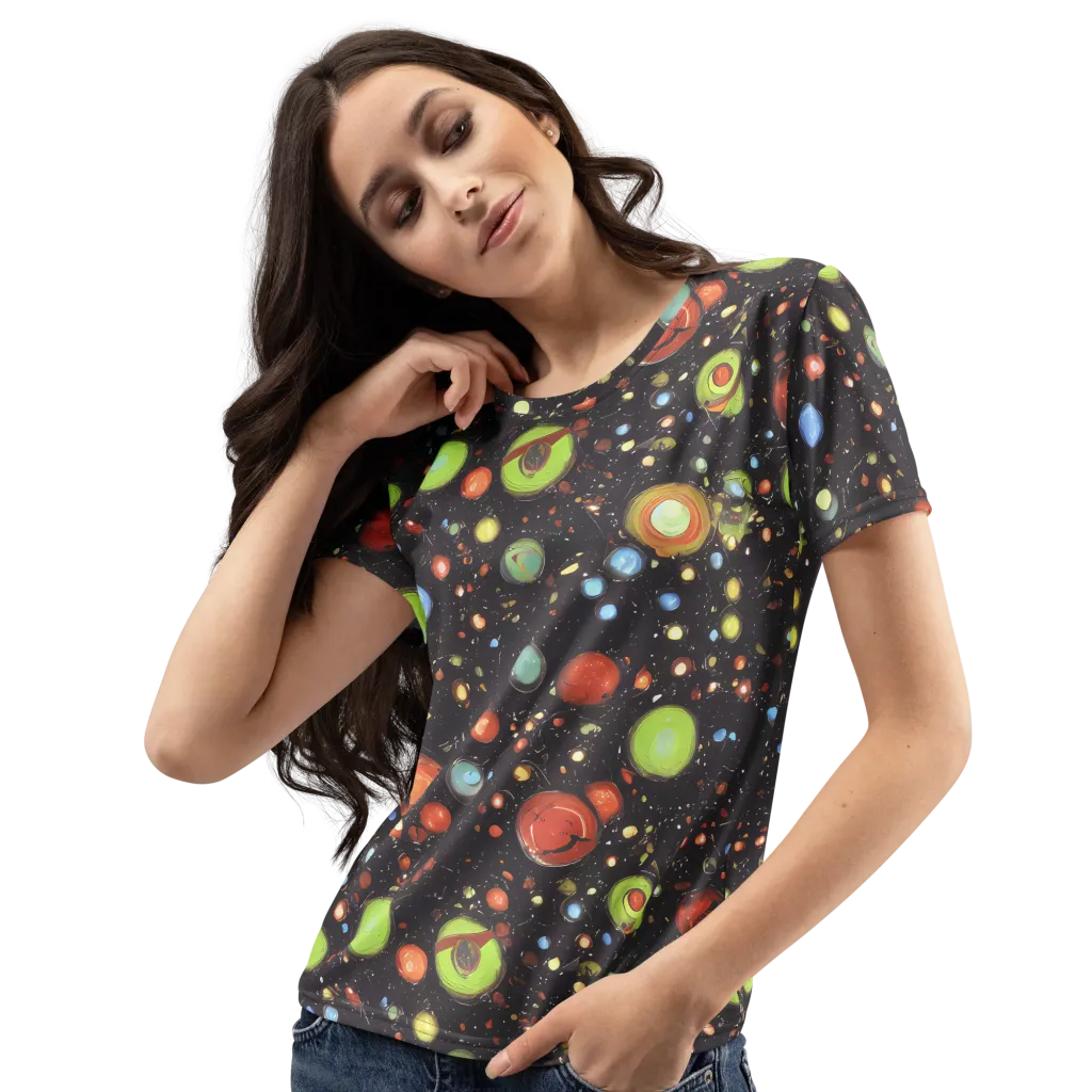Astral Scatter on Women's Crew Neck T-Shirt — Left Front