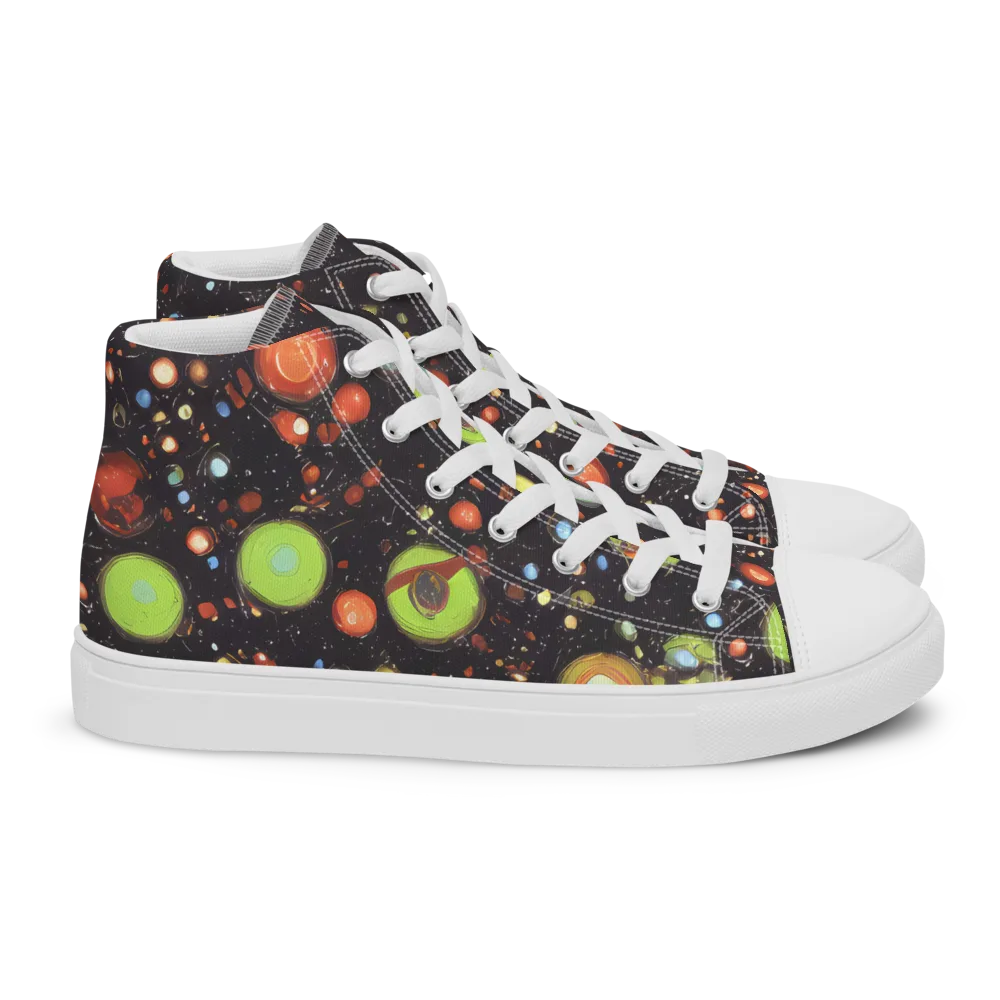 Astral Scatter on Women's High Top Canvas Shoes — Right