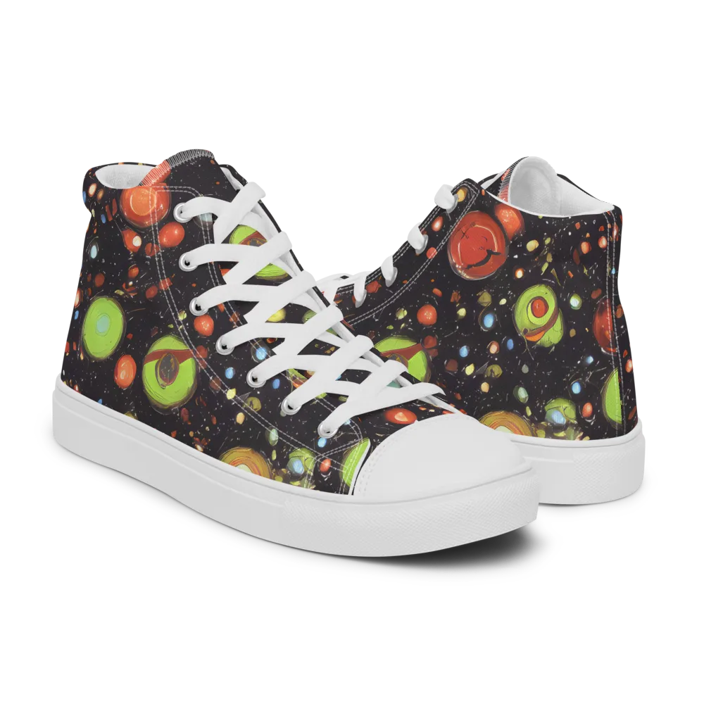 Astral Scatter on Women's High Top Canvas Shoes — Right