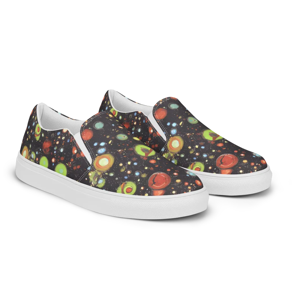 Astral Scatter on Men's Slip-On Canvas Shoes — Right Front