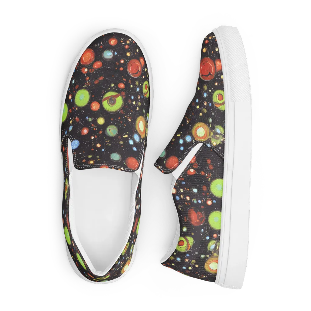 Astral Scatter on Men's Slip-On Canvas Shoes — Front