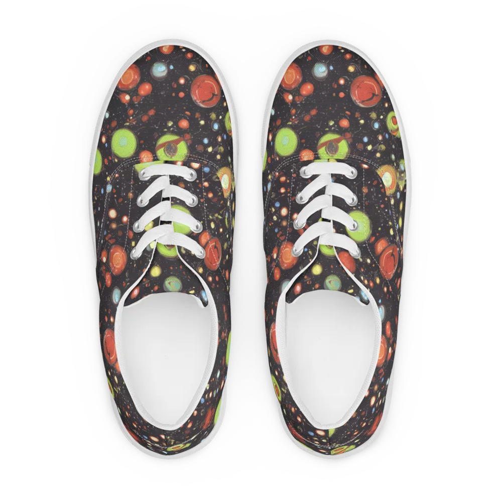 Astral Scatter on Men's Lace-Up Canvas Shoes — Front