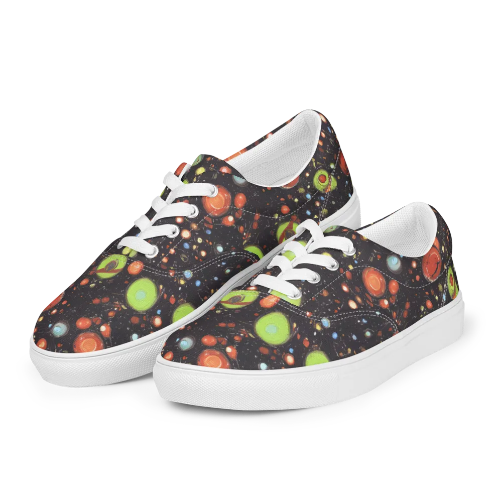 Astral Scatter on Men's Lace-Up Canvas Shoes — Left Front