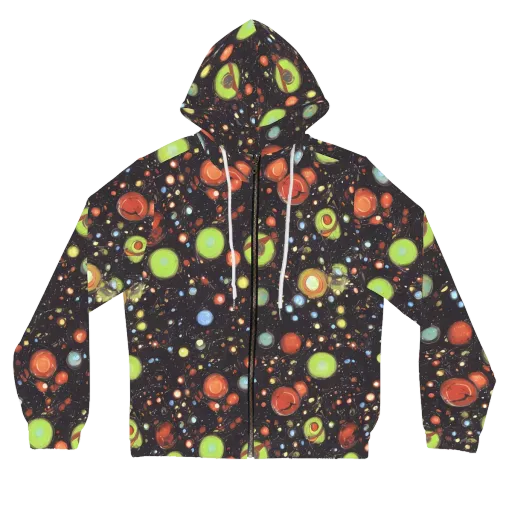 Astral Scatter on a Women's Full-Zip Hoodie