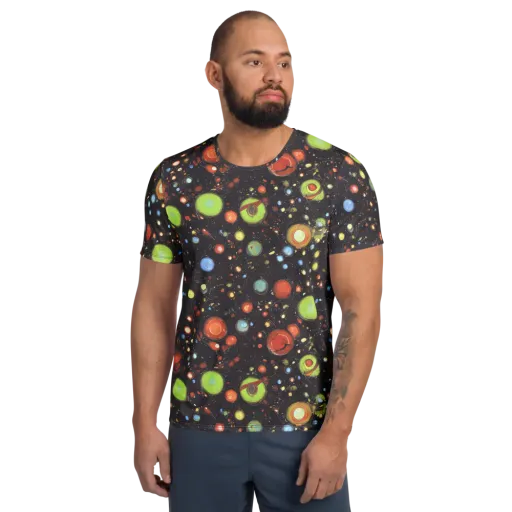 Astral Scatter on a Men's Athletic T-Shirt