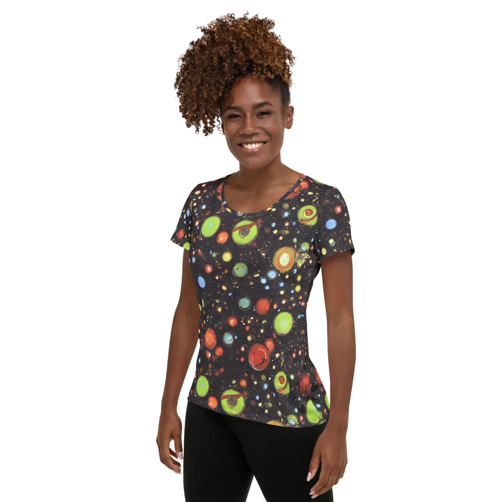 Astral Scatter on Women's Athletic T-Shirt — Left