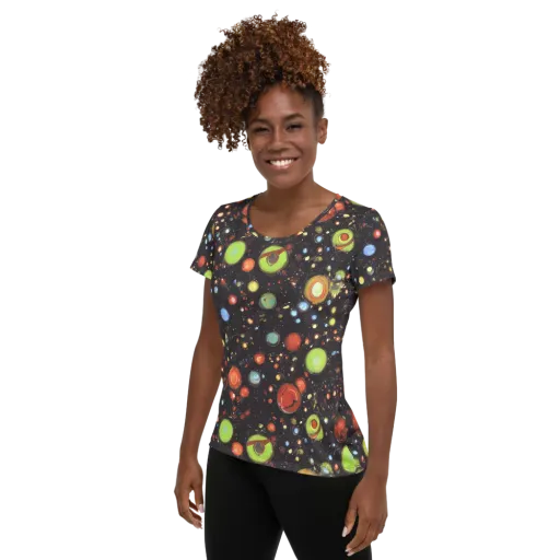 Astral Scatter on a Women's Athletic T-Shirt