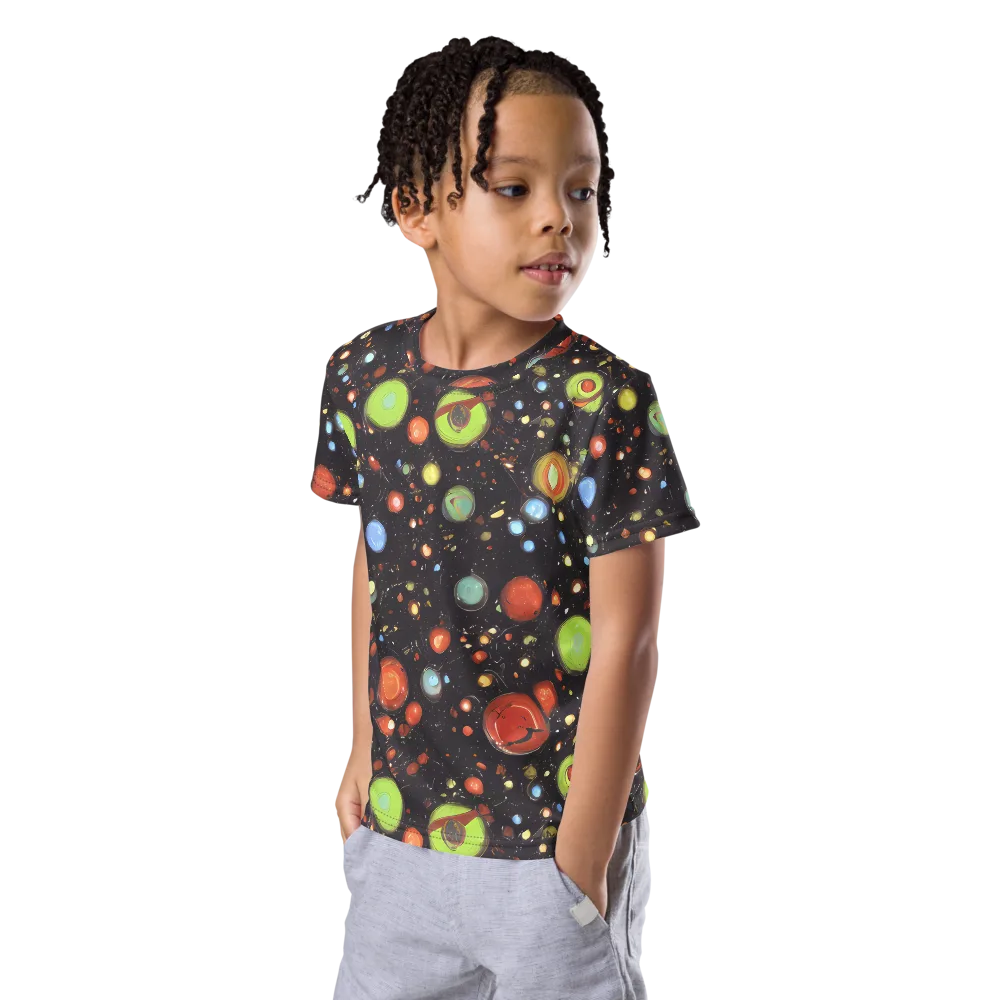 Astral Scatter on Kids Crew Neck T-Shirt — Left Front