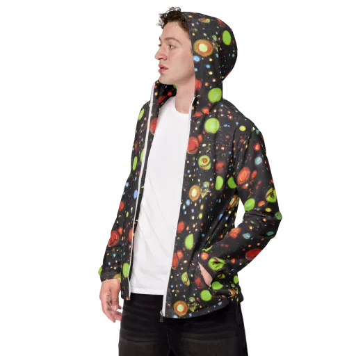 Astral Scatter on a Men's Windbreaker