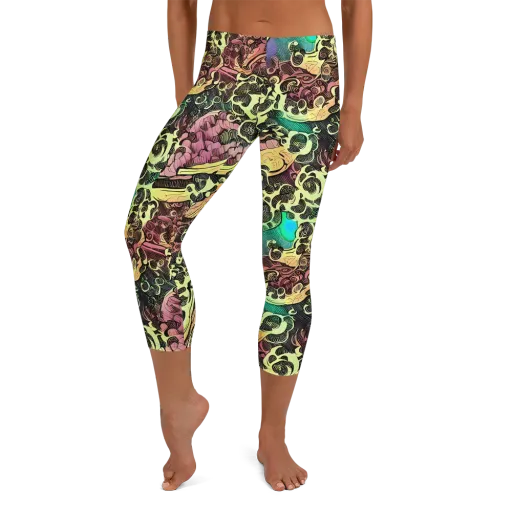 Neon Baroque on a Capri Leggings