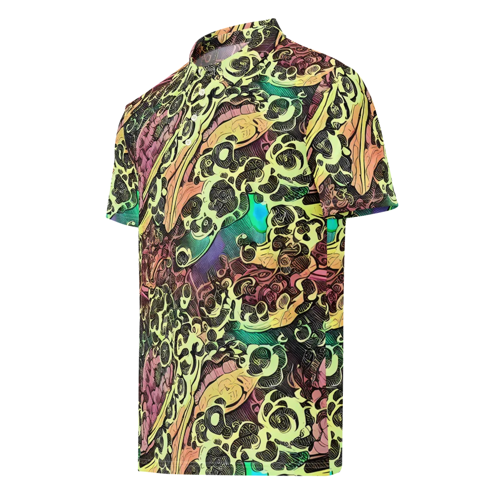 Neon Baroque on Men's Slim Fit Polo Shirt — Left Front