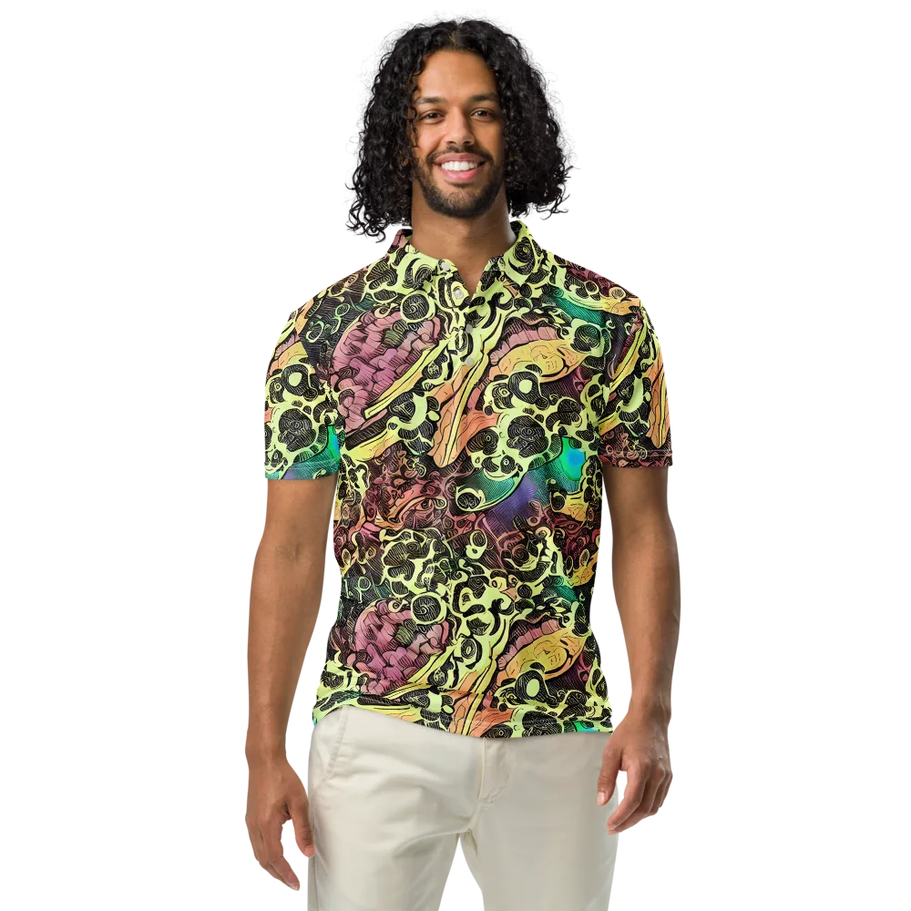 Neon Baroque on Men's Slim Fit Polo Shirt — Front