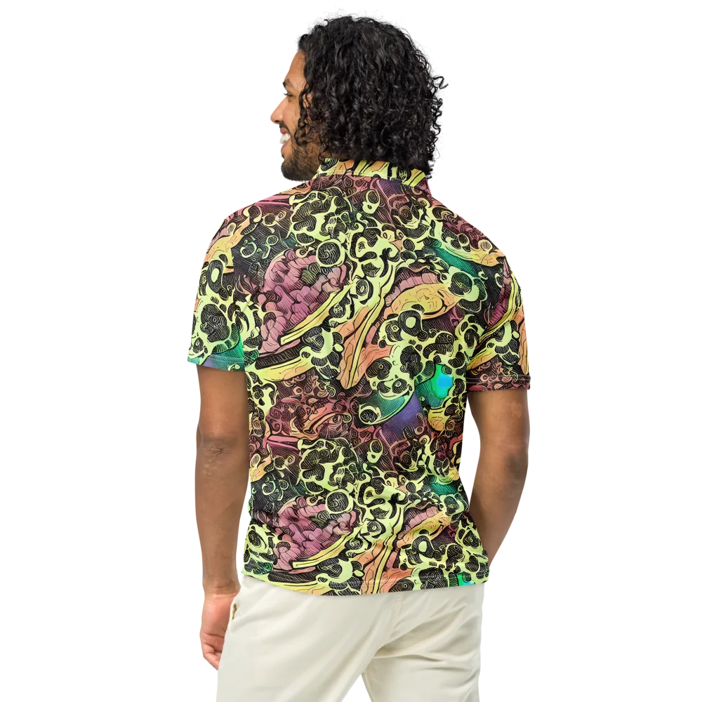 Neon Baroque on Men's Slim Fit Polo Shirt — Back