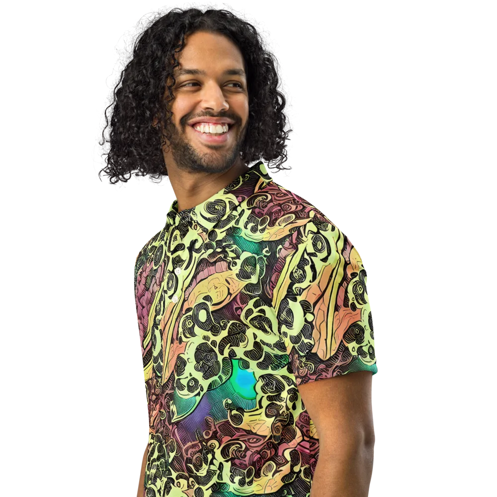 Neon Baroque on Men's Slim Fit Polo Shirt — Left Front