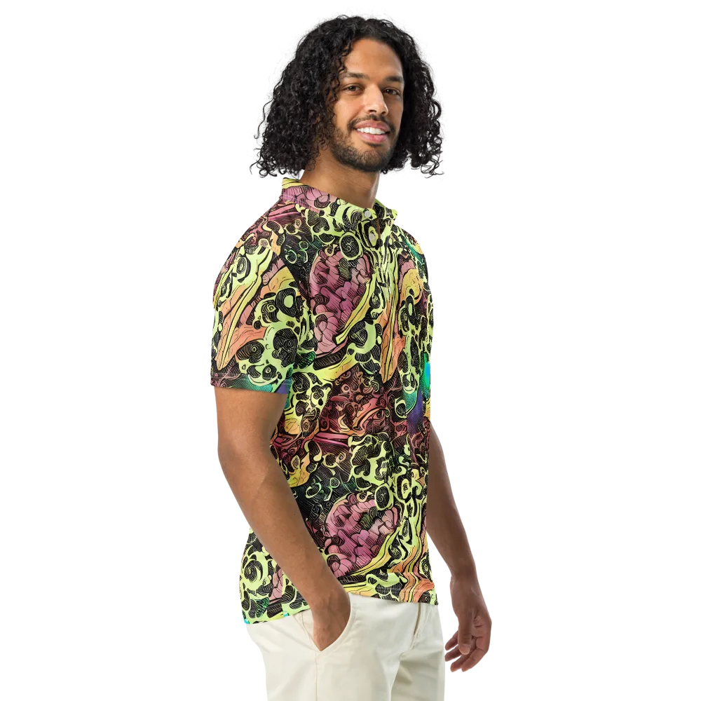 Neon Baroque on Men's Slim Fit Polo Shirt — Right Front