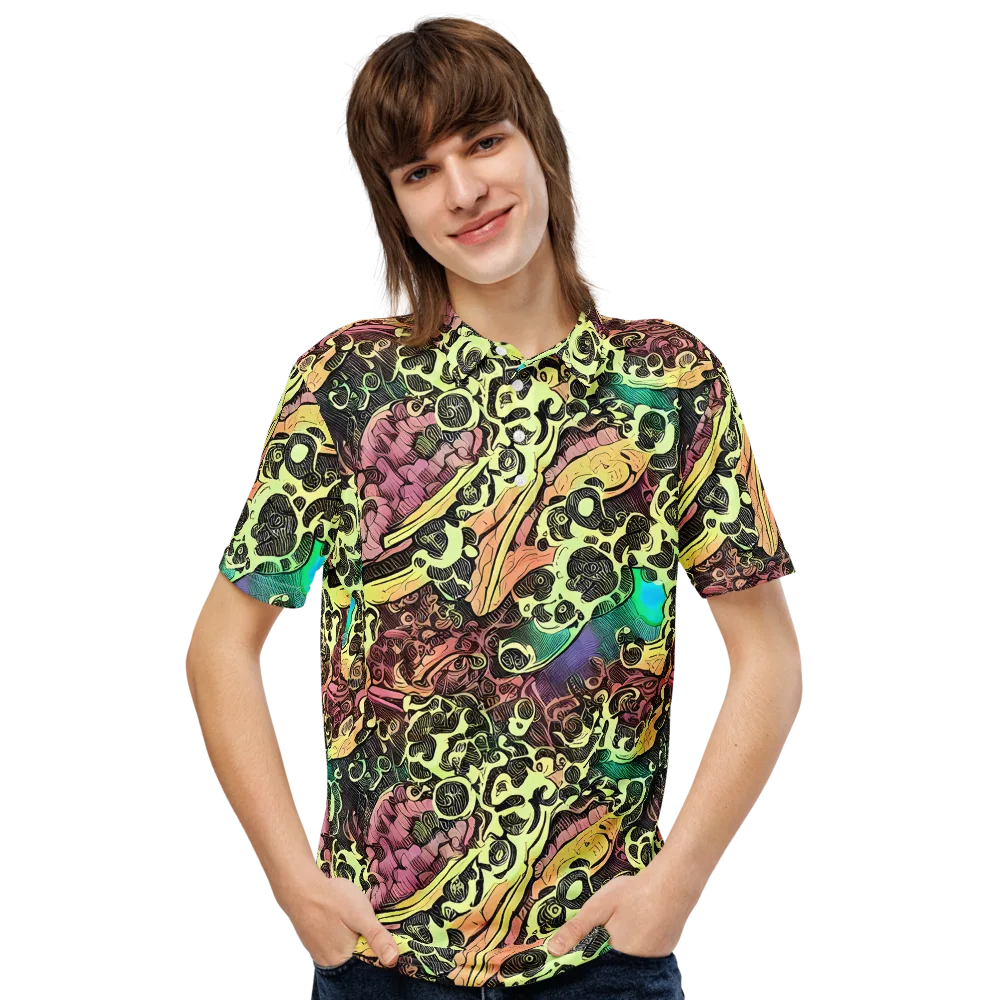 Neon Baroque on Men's Slim Fit Polo Shirt — Front