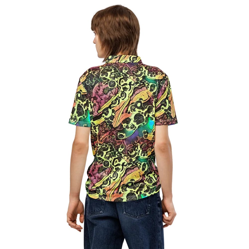 Neon Baroque on Men's Slim Fit Polo Shirt — Back
