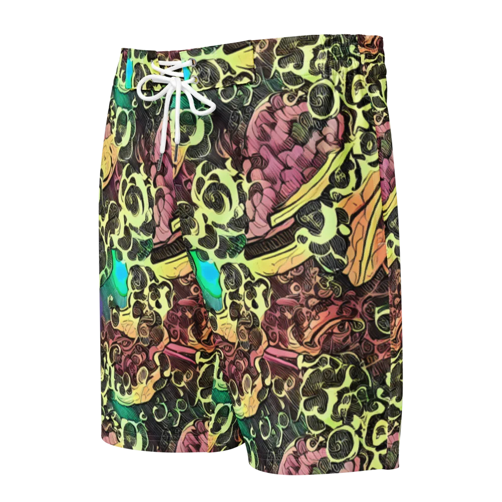 Neon Baroque on Men's Board Shorts — Front
