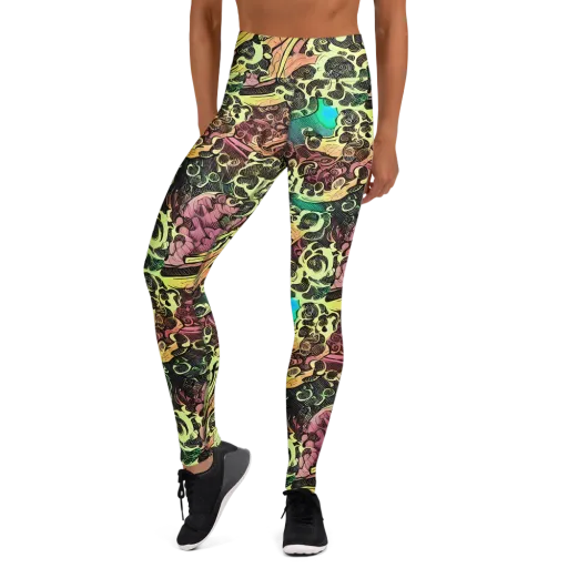 Neon Baroque on a Yoga Leggings