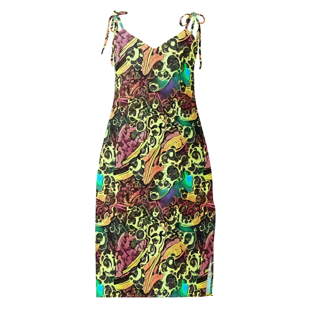 Neon Baroque on Slip Dress — Front