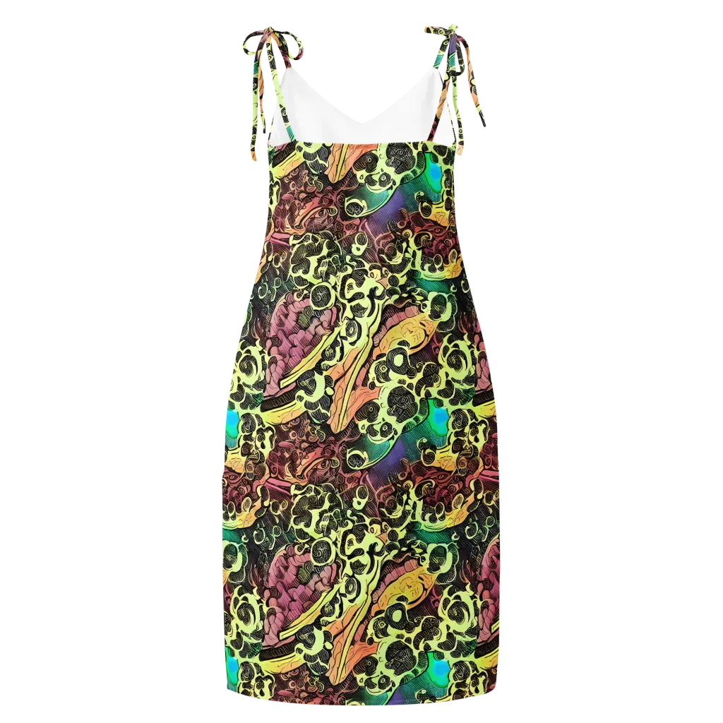 Neon Baroque on Slip Dress — Back