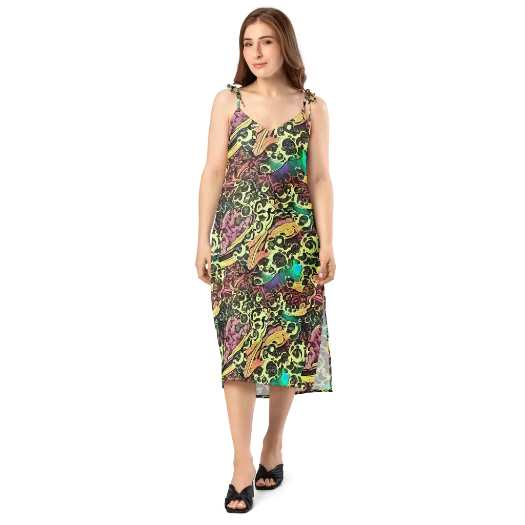 Neon Baroque on Slip Dress — Front