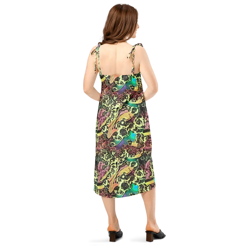 Neon Baroque on Slip Dress — Back