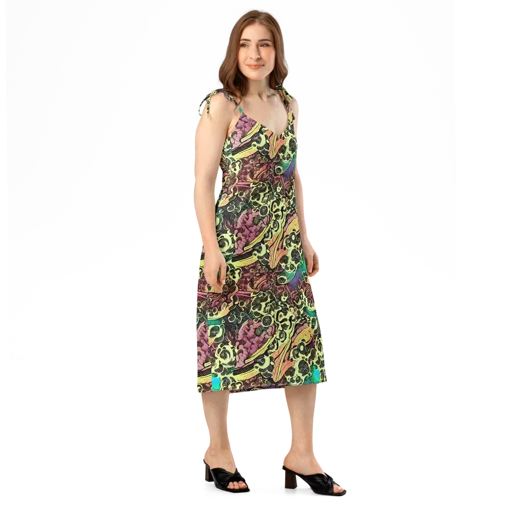 Neon Baroque on Slip Dress — Right Front