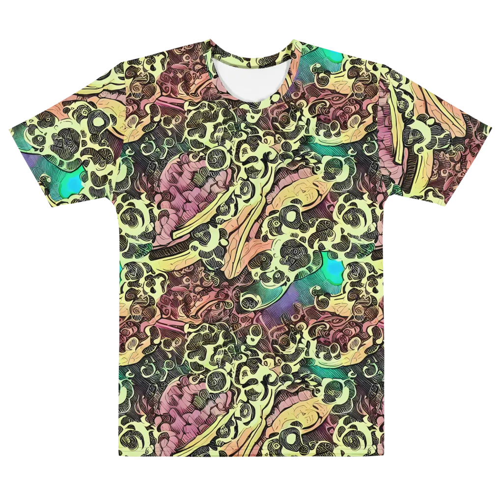 Neon Baroque on Men's Cotton Crew Neck T-Shirt — Front
